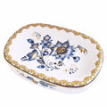 Self Draining Soap Dish, Double-Layer Bar Soap Tray, White Ceramic Soap Dish with Elegant Patterns (Style D) - color: Style D