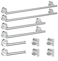 Newfun 10Pcs Brushed Nickel Bathroom Hardware Set - Includes 24&18inch Towel Bar, Robe Hook, Toilet Paper Holder, 2 Pack 5 Piece Bathroom Accessories Set Stainless Steel Wall Mounted - color: Brushed Nickel