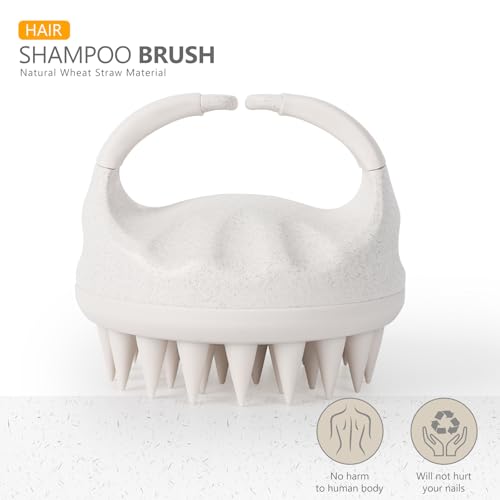 Sndyi Soft Silicone Scalp Massager for Dandruff Removal and Hair Growth - Wet Dry Scalp Exfoliator Brush for Scalp Care - Beige - color: Beige