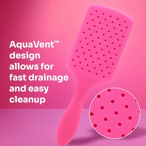 Wet Brush Paddle Detangler Hair Brush, Elemental Blue, Ultra-Soft IntelliFlex Bristles with AquaVent Design, Great For Treatment & Mask Application, Women, Men, Wet, Dry and Damaged Hair - color: Elemental Blue, size: 1 Count (Pack of 1)
