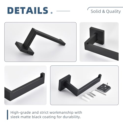 Toilet Paper Holder Matte Black, Angle Simple Stainless Steel Bathroom Tissue Roll Hanger, Open Sided Toilet Tissue Holder Wall Mount - color: Matte Black
