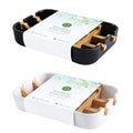 Soap Dishes for Bar Soap,2Pcs/Set Bathroom Soap Holder, Bamboo Soap Dishes Holder for Bathroom Shower, Sink Soap Dish, White&Black Soap Tray（White&Black） - color: Black&white