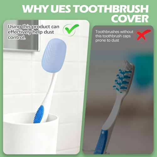 Lapfoon 6 Pack Toothbrush Covers, Tooth Brush Cover Cap for Electric & Regular Toothbrush Head - color: Green