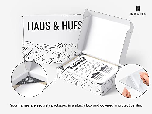 HAUS AND HUES Funny Bathroom Decor & Wall Art, Humorous Bathroom Rules Poster, Toilet Humor Sign (Framed Beige, 16x20) - color: Rules, size: 16"L x 20"W, style: Beige Framed