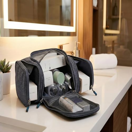 Bago Travel Toiletry Bag for Women and Men X-Large Waterproof Hanging Large Toiletry Bag for Bathroom and Travel Bag for Toiletries Organizer -Travel Makeup Bag (SnowGray) - color: SnowGray, size: X-Large