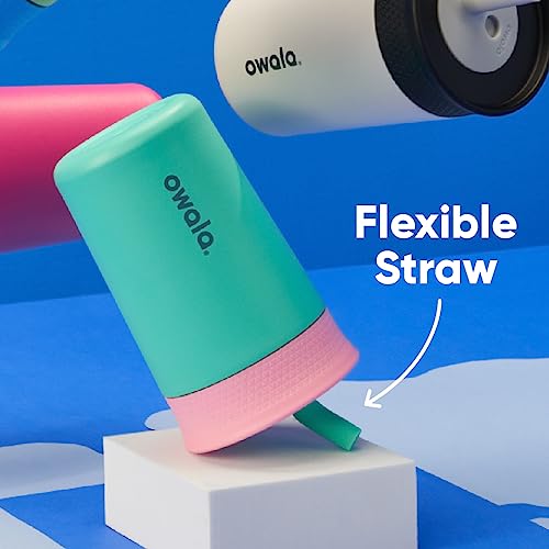 Owala Kids Insulation Stainless Steel Tumbler with Spill Resistant Flexible Straw, Easy to Clean, Kids Water Bottle, Great for Travel, Dishwasher Safe, 12 Oz, Pink and Purple (Lilac Rocket) - color: Lilac Rocket, size: 12 Ounces