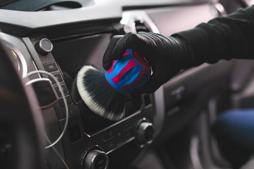 Detail Factory - Curveball XL Synthetic Brush - Ultra Soft Bristles, Comes with Storage Rack, Covers Large Area Inside or Outside Vehicles - Octane Underglow - color: Pink/Blue