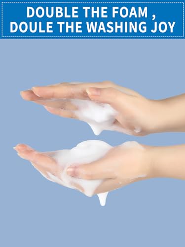 Foaming Hand Soap Dispenser Set, 16 oz Large Glass Soap Dispenser, Foam Dispenser with Stainless Steel Pump & Waterproof Labels, Refillable Soap Bottles for Bathroom Countertop, 2 in 1 - color: Brushed Nickel Foaming