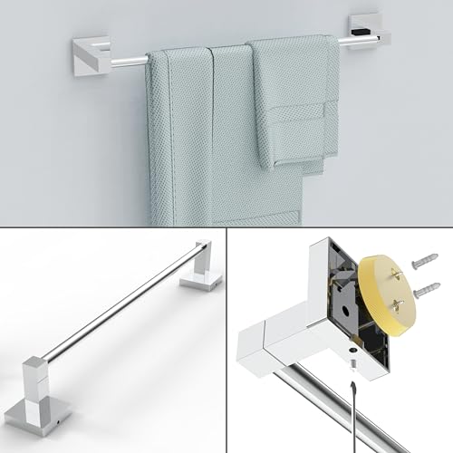 Ruacq Toilet Paper Holder-Hand Towel bar 18 Inch-Towel Ring-Towel Hooks for Bathromms-4 Pcs Bathroom Hardware Accessories Set Stainless Steel and Zinc Alloy Modern Wall Mounted, Large - color: Chrome, size: 4pcs