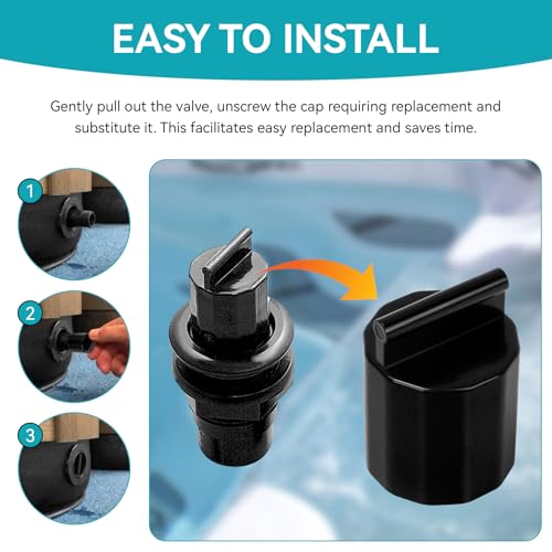 Hot Tub Drain Valves Cap Only fit for Waterway Pool and Spa Filters, Replacement Part Number: 602-9111, Black Drain Fill Valve Replace Waterway Drain Valve Replacement Parts