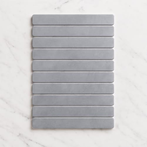 Premium Foldable Stone Bath Mat - Ultra Absorbent Quick Drying Compact Easy to Store & Clean Non-Slip Diatomaceous Earth Bath Shower Mat (Delicate Grey) - color: Light Grey
