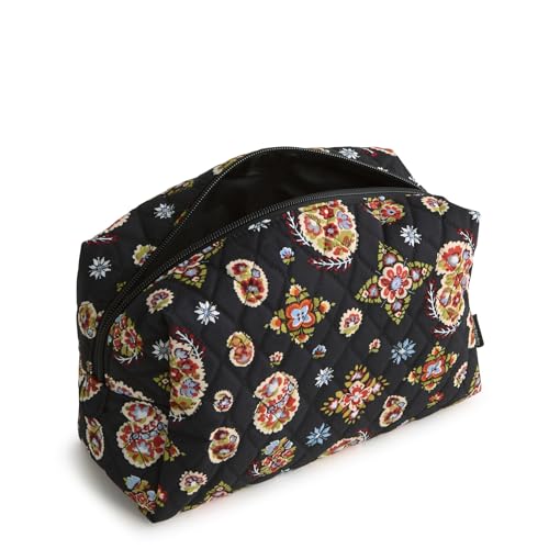 Vera Bradley Premium Cotton Large Cosmetic Makeup Bag - color: North Star Sky