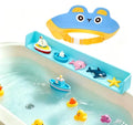Bathtub Splash Guard for Kids, 2-in-1 Bath Toy Organizer Tub Shelf - color: Blue
