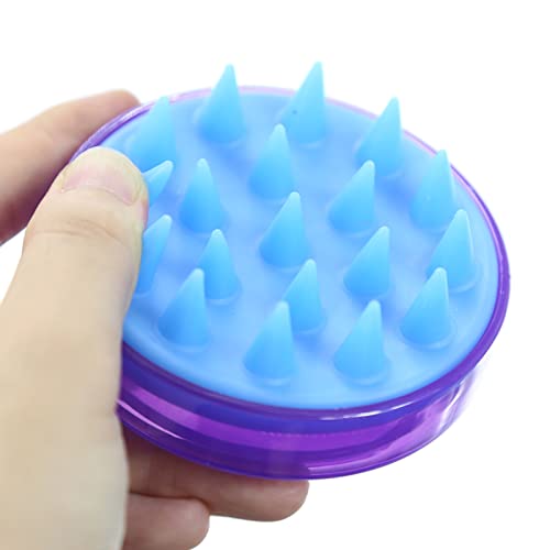 BTWTRY Purple Hair Shampoo Brush Scalp Care Hair Brush with Soft Silicone Care Scalp Massager for The Scalp Exfoliate and Deep Scalp Cleansing (Purple) - color: Purple