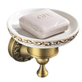 Leyden Shower Soap Dish, Antique Brass Dish Soap Holder Luxury Art Engraved Wall Mount Bathroom Hardware - color: Antique Brass