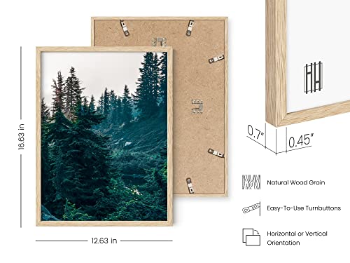 HAUS AND HUES Forest Photography - Set of 3 Mountain Pictures, Nature Art for Living Room (Beige Frame, 12x16) - color: Forest Landscape, size: 12"L x 16"W, style: Beige Framed