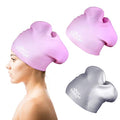 Swim Cap Long Hair 2 Pack Swimming Caps for Women Silicone Swim Caps Keep Hair Dry Waterproof Comfortable Flexible Durable Bathing Cap Tear-Proof Design Large Women Adult Swimming Cap 10+ Years Girls - color: Purple & Gray