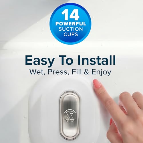 SlipX Solutions Better Soak, Overflow Drain Cover, Adjustable Bathtub Depth Extender, Fits All Drain Types for The Deepest Baths, Silicone, White