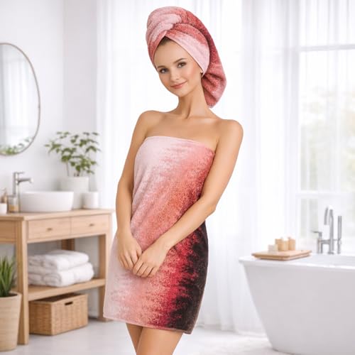 8-Piece Cotton Bath Towel Set for Bathroom, Hanging Loops, Ombre Gradient | Complete starter set for daily showers, sink-side use, small bathrooms, and guest baths, OEKO-TEX certified, easy care - color: C03: Colorful - Plumgarden