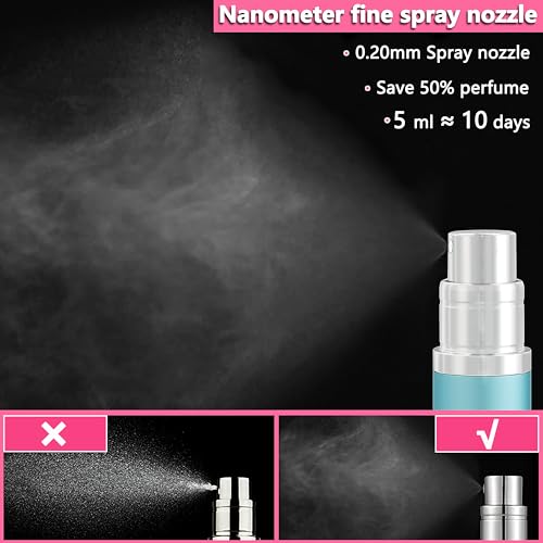 Travel Perfume Atomizer Refillable Bottle - 5ML Leakproof Luxury Travel Perfume Atomizer, Refillable Perfume Spray Bottle for Women (Light Blue) - color: Light Blue
