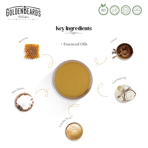 Golden Beards Mustache Wax with GB-71 Comb – Organic & Natural Styling Wax for Men – Strong Hold, Handmade, Vegan, Cruelty-Free Grooming Kit - style: Comb