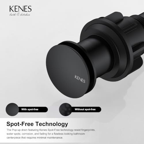 KENES 2 Pack Bathroom Vessel Sink Pop Up Drain Without Overflow Assembly, Lavatory Vanity Sink Drain Stopper, Anti-Clogging Drain Strainer, Matte Black - color: Matte Black X 2, size: Big Pop up Cap (Without Overflow)