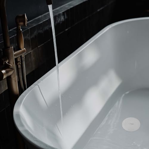Vaincre White Bathtub Drain Stopper - 2PCS 5" Silicone Kitchen Bathroom Hair Water Shower Stopper, Bathtub Drain Plug, Universal Flat Suction Shower Kitchen Cover, Bathroom Laundry Accessories - color: White+white