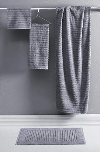 Classic Turkish Towels CTT - 2 Piece Bathroom Rugs Set, 100% Cotton Bath Mats, Comfy & Highly Absorbent Bathroom Floor Mats, Machine Washable | 20"x32" (Grey) - color: Grey