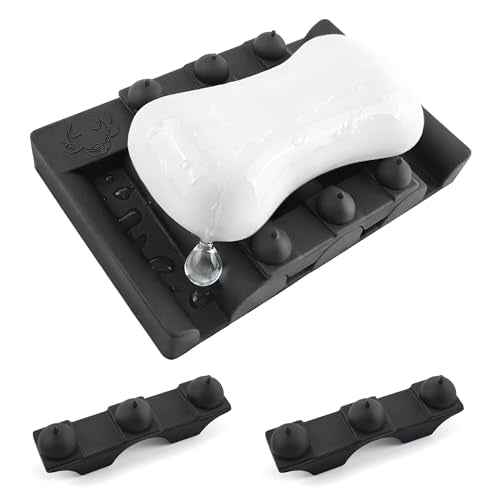 Silicone Soap Dish,Self Draining Soap Holder Perfect for Shower,Bathroom Sink,Kitchen Sink & Travel,Non-Slip Bar Soap Holder Extend Soap Life,Keep Soap Bars Dry & Easy Cleaning NBlack-1Pcs - color: Nblack-1pcs