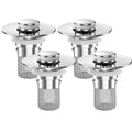 Bathroom Sink Drain Strainer,(4PCS) Pop-up Sink Drain Strainer with Removable Stainless Steel Strainer Basket Hair Catcher, Bathroom Sink Strainer for Bathroom Sink Stopper Replacement - color: Sliver-4