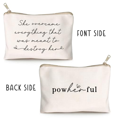 She Over Came Everything That Was Sent To Destroy Her Makeup Bag Women Empowerment Gift To Girl Boss Strong Women Female Empowerment Gift - color: She overcame