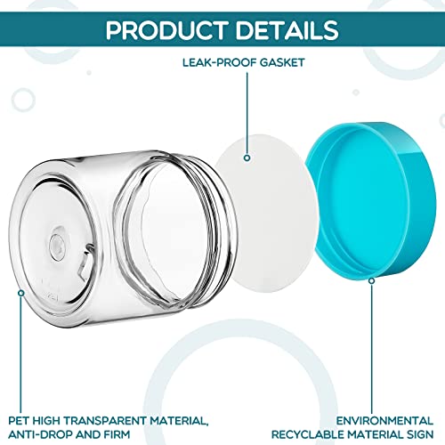 Patelai 4 Pieces Round Wide-mouth Leak Proof Plastic Container Jars with Lids for Travel Storage Makeup Beauty Products Face Creams Oils Salves Ointments DIY Making(2 Ounce,Blue) - color: Blue, size: 2 Ounce