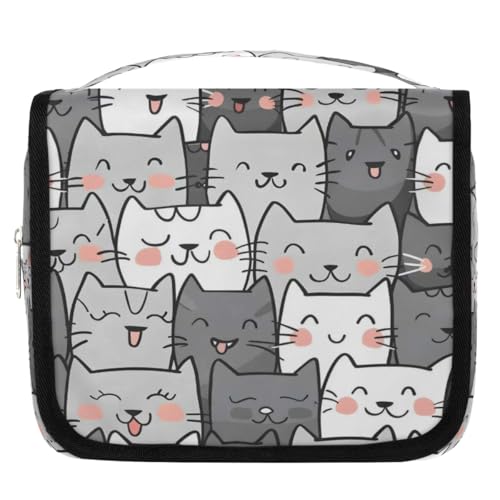 Travel Hanging Toiletry Bag for Women Girl Kinds Of Cute Cartoon Cat Cosmetic Bag Waterproof Makeup Organizer for Accessories, Shampoo, Full Sized Container, Toiletries for Bathroom Shower - color: B 00