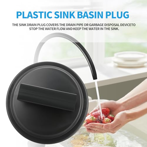 3 Inch Garbage Disposal Splash Guard with Garbage Disposal Cover for Sink, Rubber Garbage Disposal Drain Cover and Food Waste Disposal Splash Guard for Whirlaway, Waste King, and GE Models - color: Black 1+1