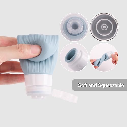 Travel Bottles for Toiletries, Travel Size Toiletries, TSA Approved 3oz Size Toiletry Containers, Leakproof & Refillable Silicone Bottles for Shampoo Conditioner (Grey) - color: Grey