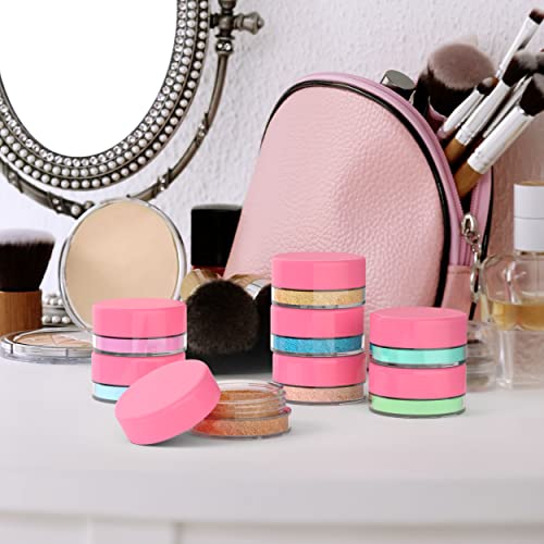 Houseables Sample Containers, Lip Balm Containers, Sample Jars, Mini Jars with Lids, Small, Empty, Makeup, Powder, Gloss, Cosmetic, Tiny, Chapstick, Dab, Wax, Scrub, Little, Pink, Plastic 3 Gram, 50PK - color: Pink, size: 50 Pack