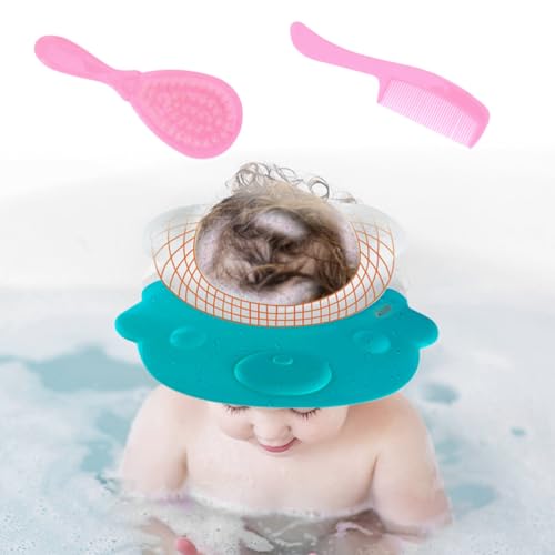 HEALLILY Baby Brush and Comb Set for Newborns and Toddlers Gentle Scalp Massage with Rounded Teeth Anti-Static Pink Baby Hair Washing Comb Soft Grooming Kit for Infant Hair Care
