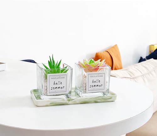6.4" Porcelain Small Bathroom Narrow Mini Tray - Green | Tiny, Ceramic Countertop and Vanity Tray for Cosmetics, Perfume, Jewelry, Candle - Kitchen Soap Tray for Counter - color: Green, size: 6.4" x 3" x 0.5"