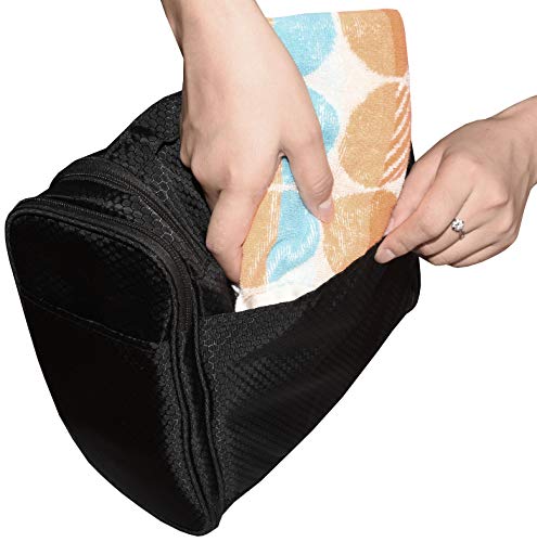 Freegrace Extra Large Hanging Toiletry Bag for Men and Women - Water-Resistant Nylon Travel Bathroom Organizer for Cosmetics, Makeup, and Toiletries - color: Black