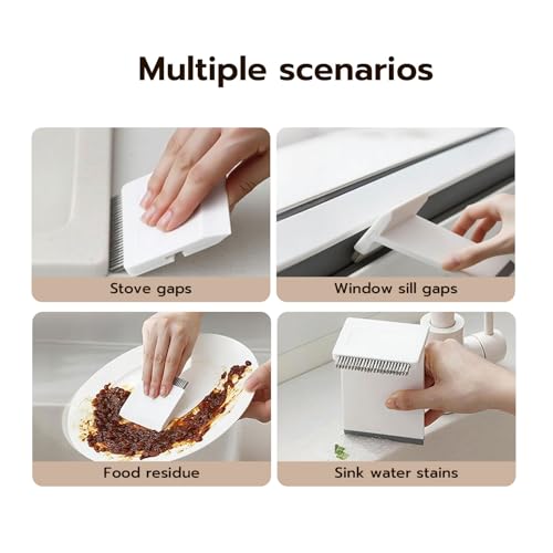 3-in-1 Triple-Purpose Cleaning Brush Set – Multi-Surface Scraper & Squeegee for Bathroom, Kitchen, Glass, Stove Grime & Tight Spaces