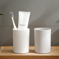 Bathroom Tumbler Cup 10.5oz Reusable Unbreakable Toothbrush Cup 300ml Mouthwash Cups Plastic Easy to Clean Bathroom Cup Toothbrush Holder Adequate for Your Bathroom (PP, white2) - color: White2