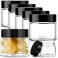 6 PCS Round Wide-mouth Makeup Sample Container, Leak-Proof Clear Cosmetic Jars, Plastic Container Jars with Lids, Refillable Travel Size Containers, Small Travel Containers for Creams, Lotion (12g)