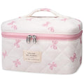 Gosect Large Makeup Bag, Cute Cosmetic Bag for Women Girls, Floral Coquette Aesthetic Toiletry Bag, Travel Make Up Organizer Bag ((White Butterfly Flower)) - color: 024White Butterfly Flower