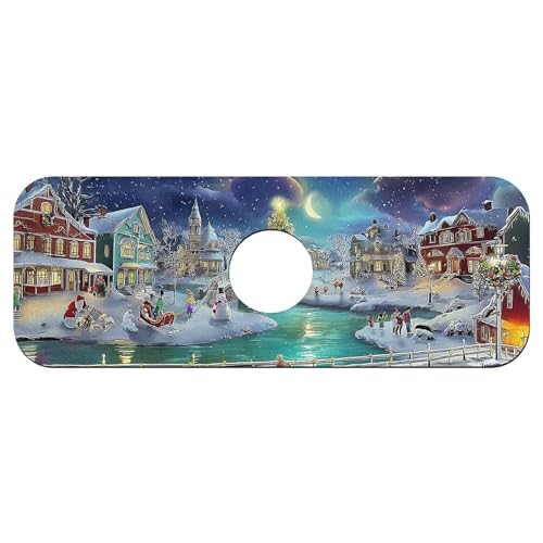 Faucet Fast Absorbent Pad - Christmas Snowy Town , Suitable For Kitchen, Bathroom, Island And Other Scenes - color: Christmas Snowy Town