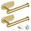 JOPOFI Self Adhesive Toilet Paper Holder - Brushed Gold（2 Pcs） | Toilet Paper Holder Wall Mount for Bathroom,Stainless Steel Command Strip Toilet Paper Roll Holder Stick On Wall,No Drilling - color: Brushed Gold, size: 2pcs