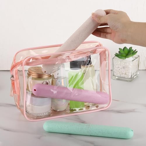 Tecbeauty 8Pcs Travel Toothbrush Case, Portable Toothbrush Holder Container Protector Cover for Travel, Business, Camping, School