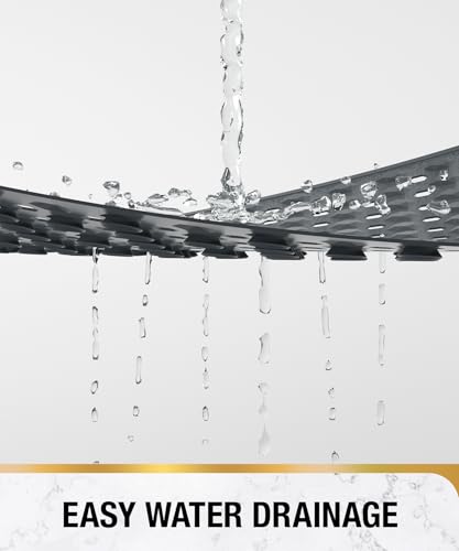 HITSLAM Shower Mat Anti Slip, Square Bath Mat for Tub Non Slip with Suction Cups and Drain Holes, 21x21 Inch Bathroom Shower Stall Floor Mat, Machine Washable, Soft on Feet, Dark Grey - color: Dark Grey, size: 21" x 21" (Square)