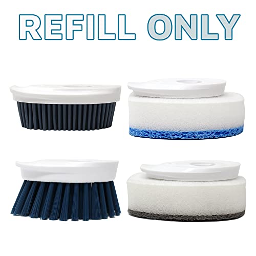 CBC Crown Soap Dispensing Dishwashing Brush with 4 Scrub Brush Heads & Extra Refill Set - style: Refill Brush Only