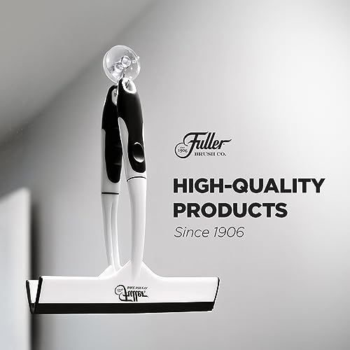 Fuller Brush Easy Grip Handheld Squeegee - for Shower Walls, Doors, Tub Surfaces, Windows, Mirrors & Vehicle Windshields - ThermoPlastic Rubber Blade - Comfort Grip Handle with Built-in Finger Groove