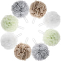 8 Small Mesh Pouf Bath Sponge - Mesh Loofah Body Exfoliating Shower Ball Shower Sponge - color: White,green,brown,gray - 8 Pcs